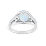 Celtic Oval Wedding Engagement Ring Round Cubic Zirconia 925 Sterling Silver