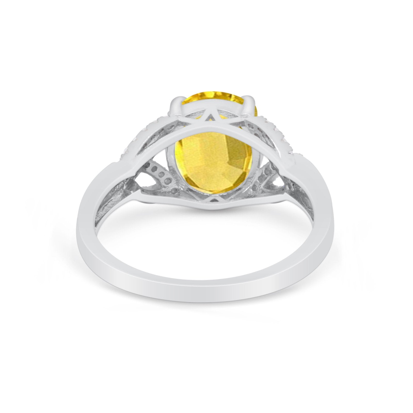 Celtic Oval Wedding Engagement Ring Round Cubic Zirconia 925 Sterling Silver