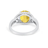 Celtic Oval Wedding Engagement Ring Round Cubic Zirconia 925 Sterling Silver