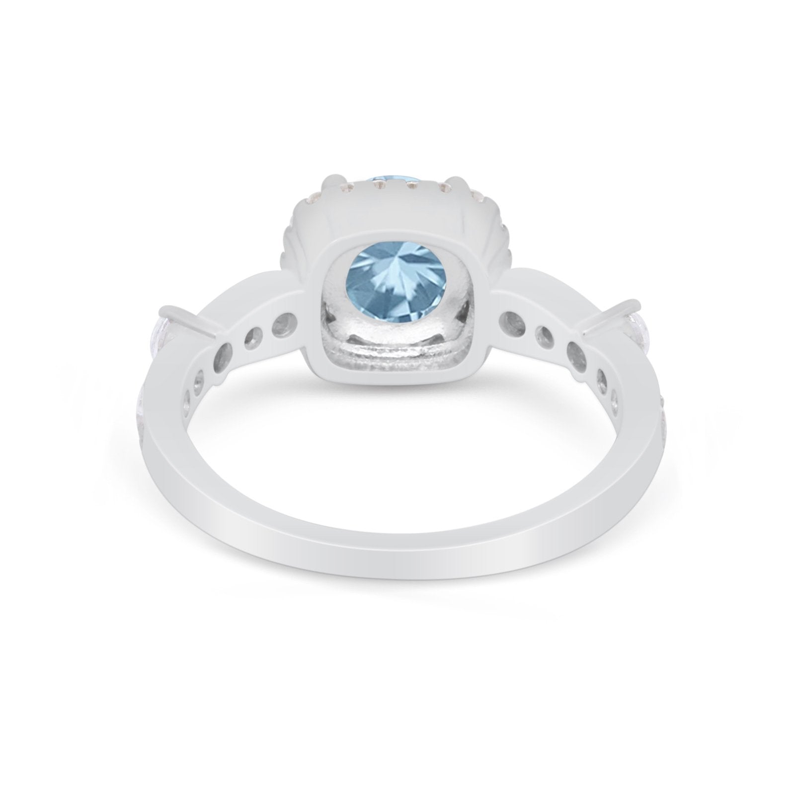 Vintage Art Deco Wedding Engagement Ring Round Cubic Zirconia 925 Sterling Silve-