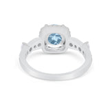 Vintage Art Deco Wedding Engagement Ring Round Cubic Zirconia 925 Sterling Silve-