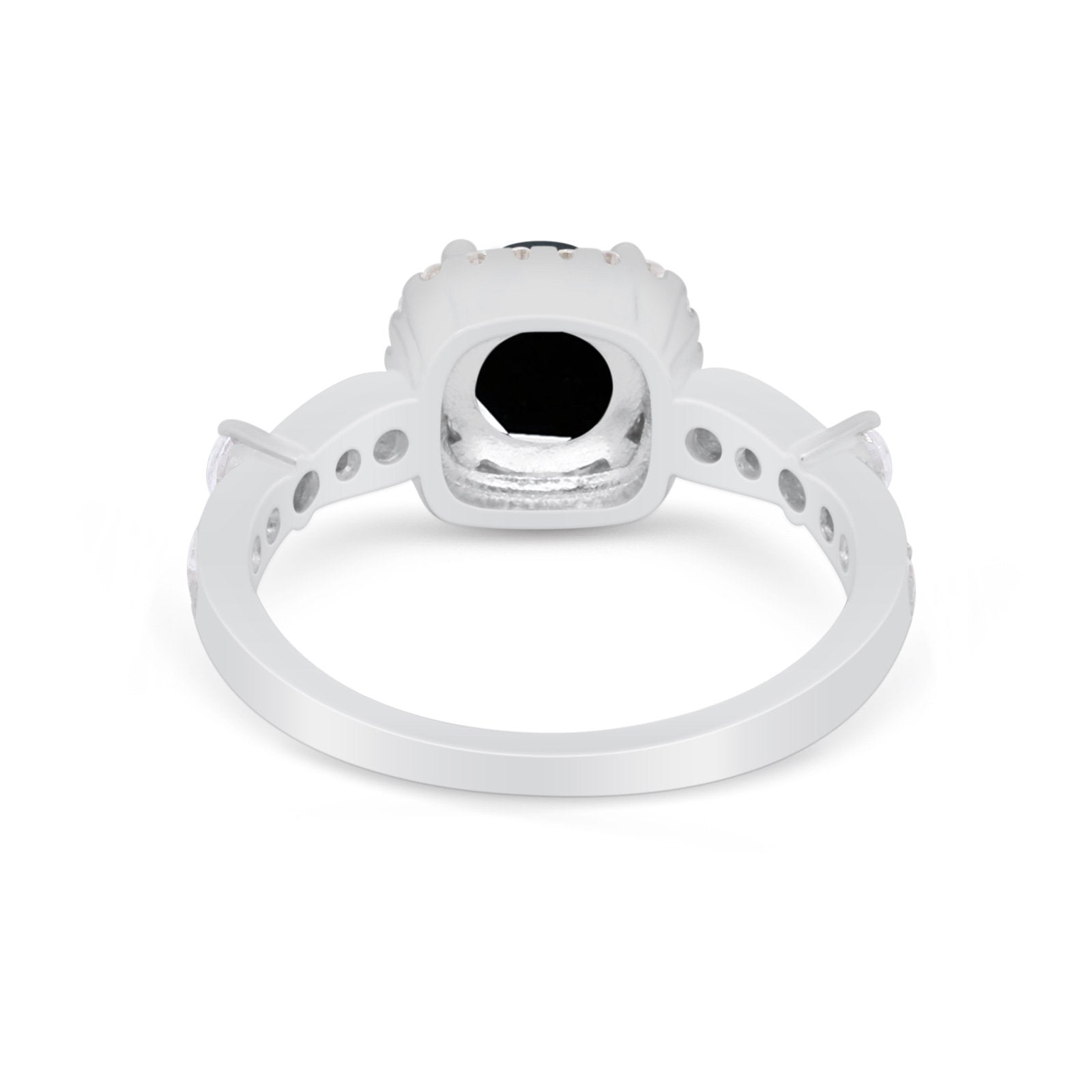 Vintage Art Deco Wedding Engagement Ring Round Cubic Zirconia 925 Sterling Silve-