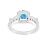 Vintage Art Deco Wedding Engagement Ring Round Cubic Zirconia 925 Sterling Silve-