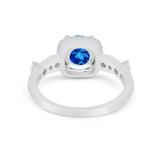 Vintage Art Deco Wedding Engagement Ring Round Cubic Zirconia 925 Sterling Silve