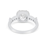 Vintage Art Deco Wedding Engagement Ring Round Cubic Zirconia 925 Sterling Silve-