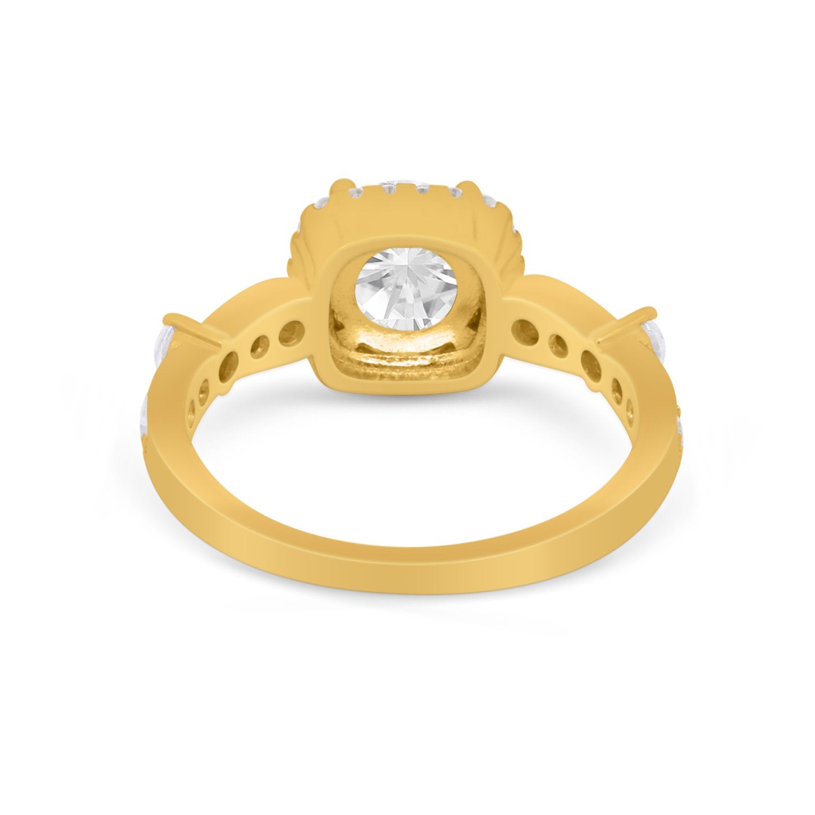 Vintage Art Deco Wedding Engagement Ring Round Cubic Zirconia 925 Sterling Silve-