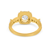 Vintage Art Deco Wedding Engagement Ring Round Cubic Zirconia 925 Sterling Silve-