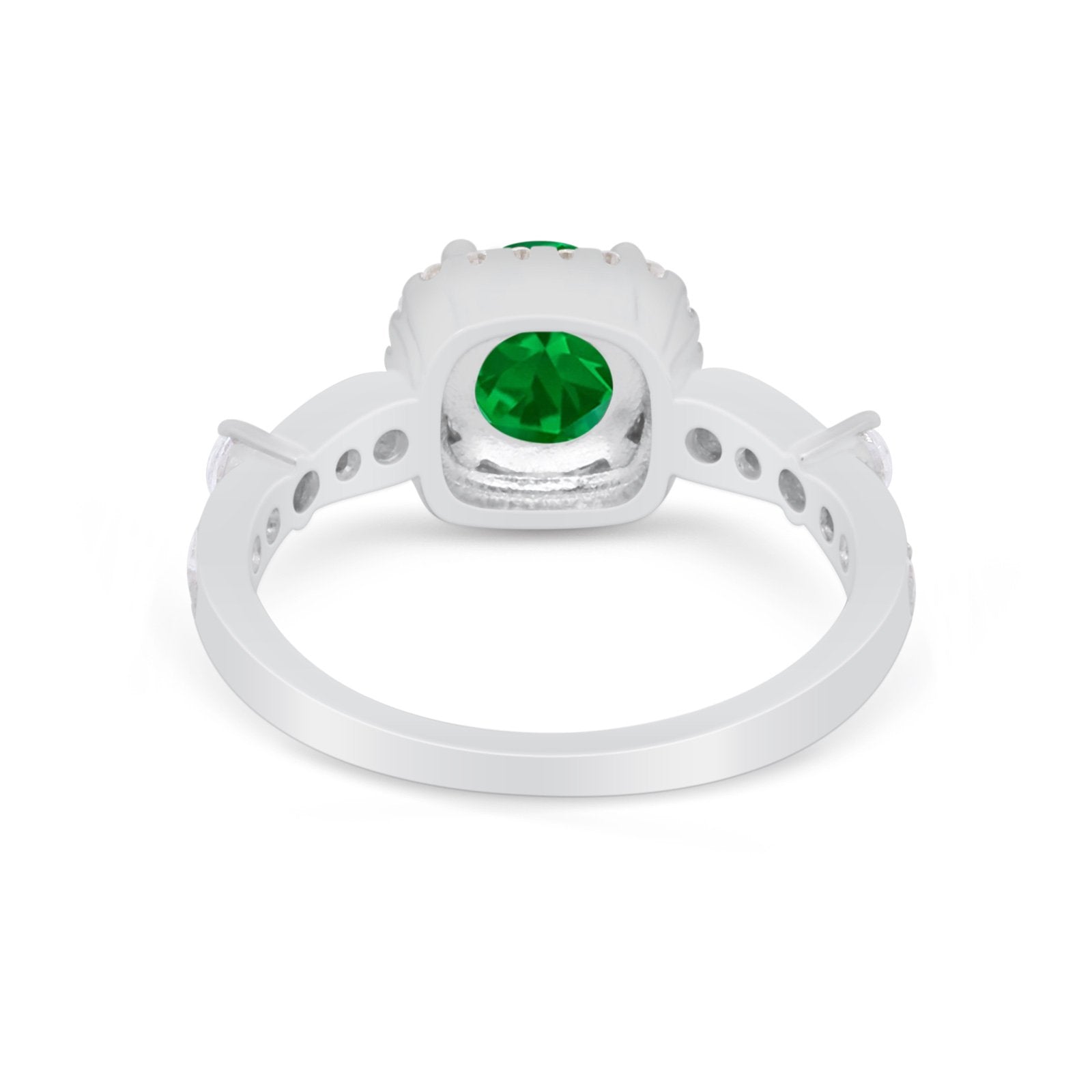 Vintage Art Deco Wedding Engagement Ring Round Cubic Zirconia 925 Sterling Silve-