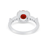 Vintage Art Deco Wedding Engagement Ring Round Cubic Zirconia 925 Sterling Silve-
