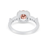 Vintage Art Deco Wedding Engagement Ring Round Cubic Zirconia 925 Sterling Silve-