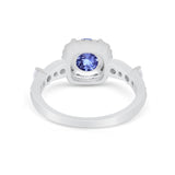 Vintage Art Deco Wedding Engagement Ring Round Cubic Zirconia 925 Sterling Silve