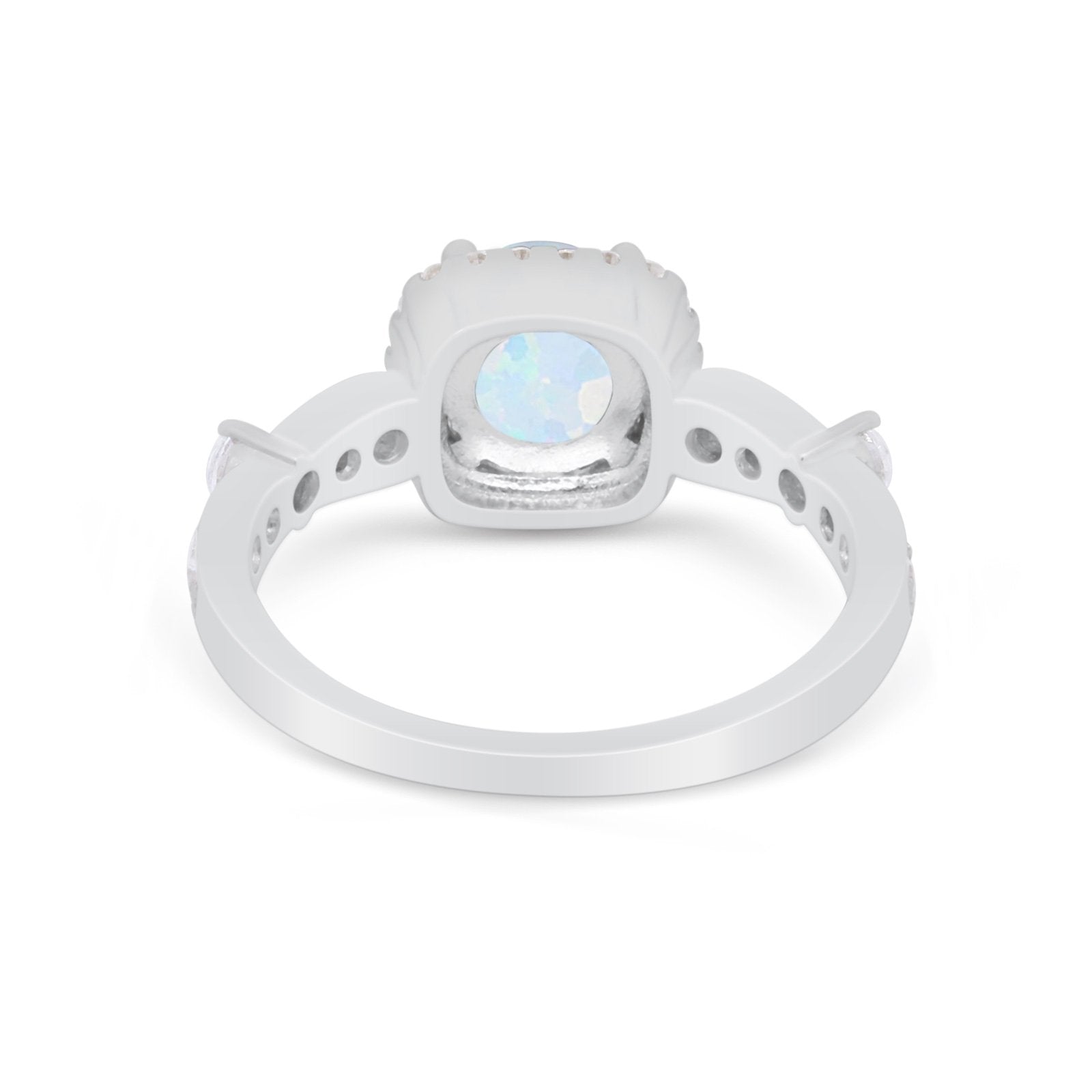 Vintage Art Deco Wedding Engagement Ring Round Cubic Zirconia 925 Sterling Silve