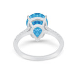 Teardrop Wedding Engagement Ring Pear Round Cubic Zirconia 925 Sterling Silver