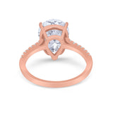 Teardrop Wedding Engagement Ring Pear Round Cubic Zirconia 925 Sterling Silver