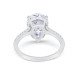 Teardrop Wedding Engagement Ring Pear Round Cubic Zirconia 925 Sterling Silver