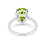 Teardrop Wedding Engagement Ring Pear Round Cubic Zirconia 925 Sterling Silver