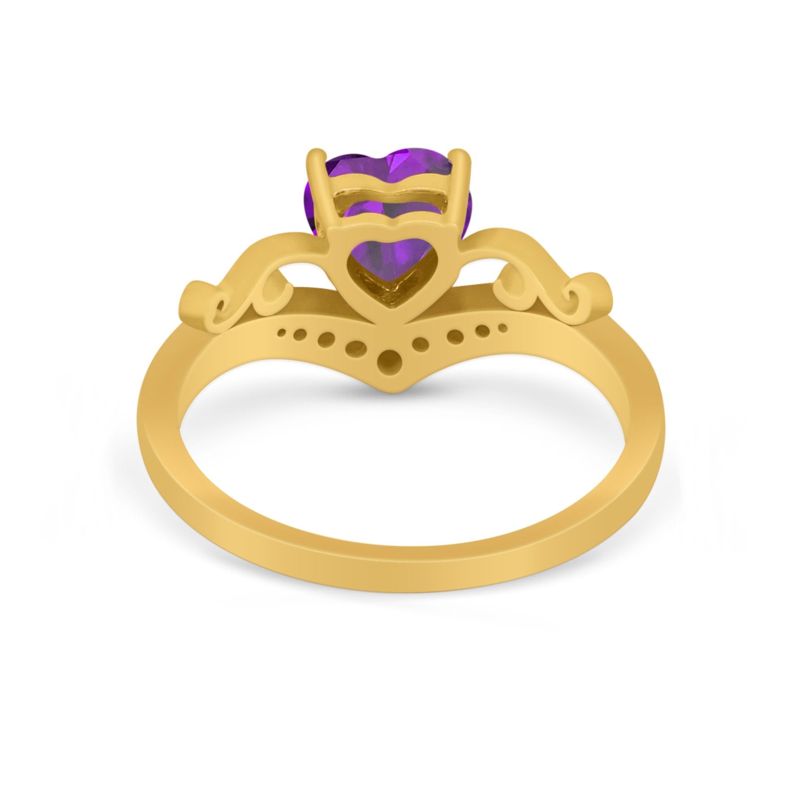 Heart Filigree Thumb Ring Round Simulated Cubic Zirconia 925 Sterling Silver