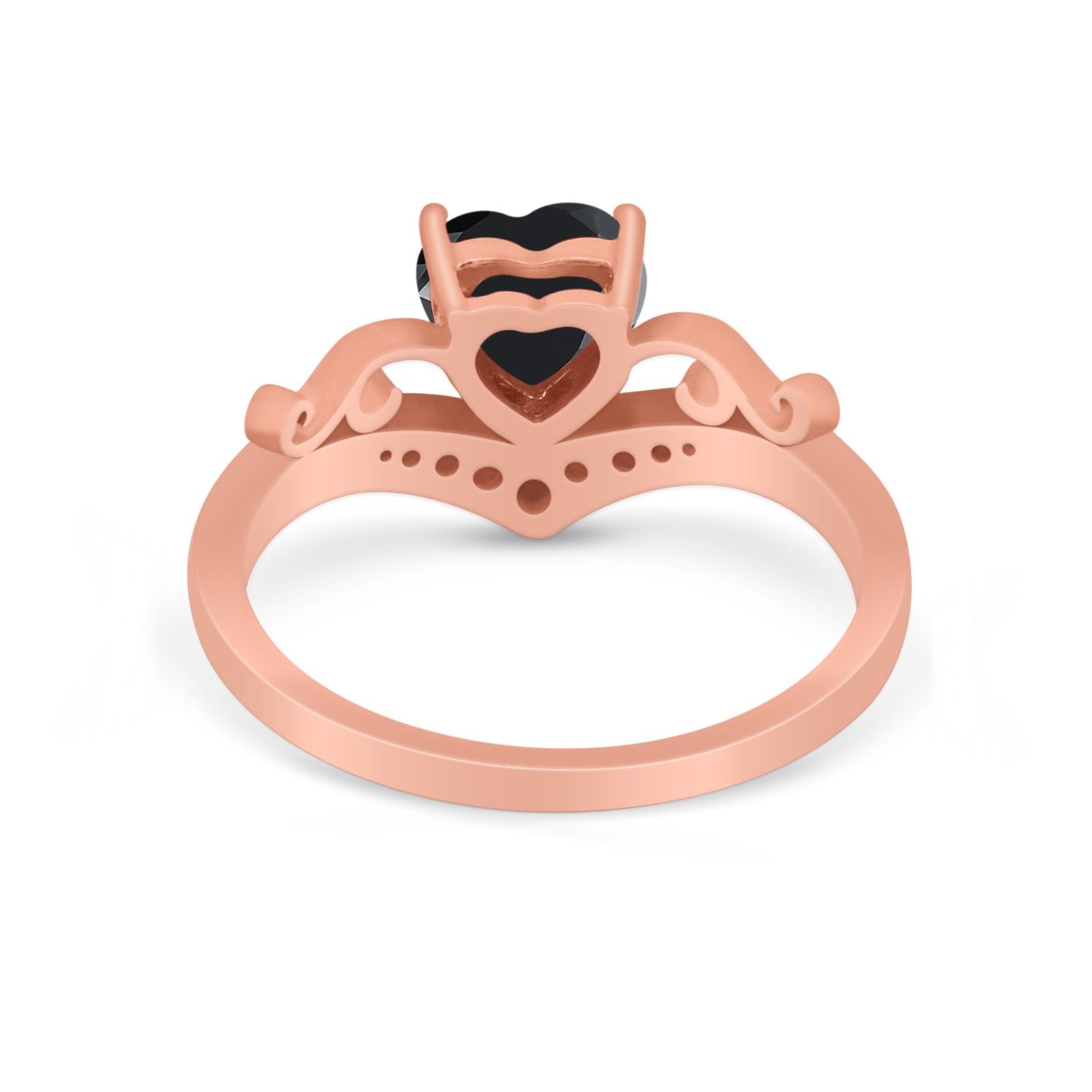 Heart Filigree Thumb Ring Round Simulated Cubic Zirconia 925 Sterling Silver