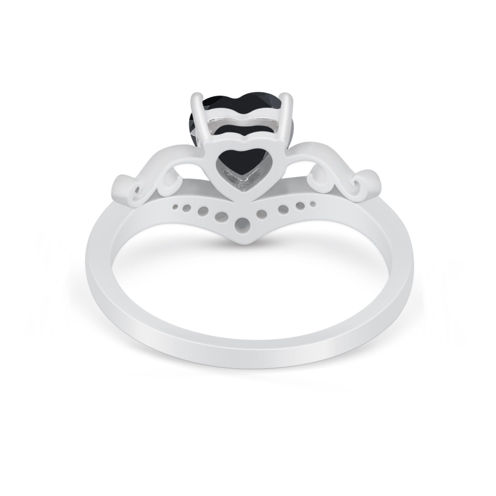 Heart Filigree Thumb Ring Round Simulated Cubic Zirconia 925 Sterling Silver
