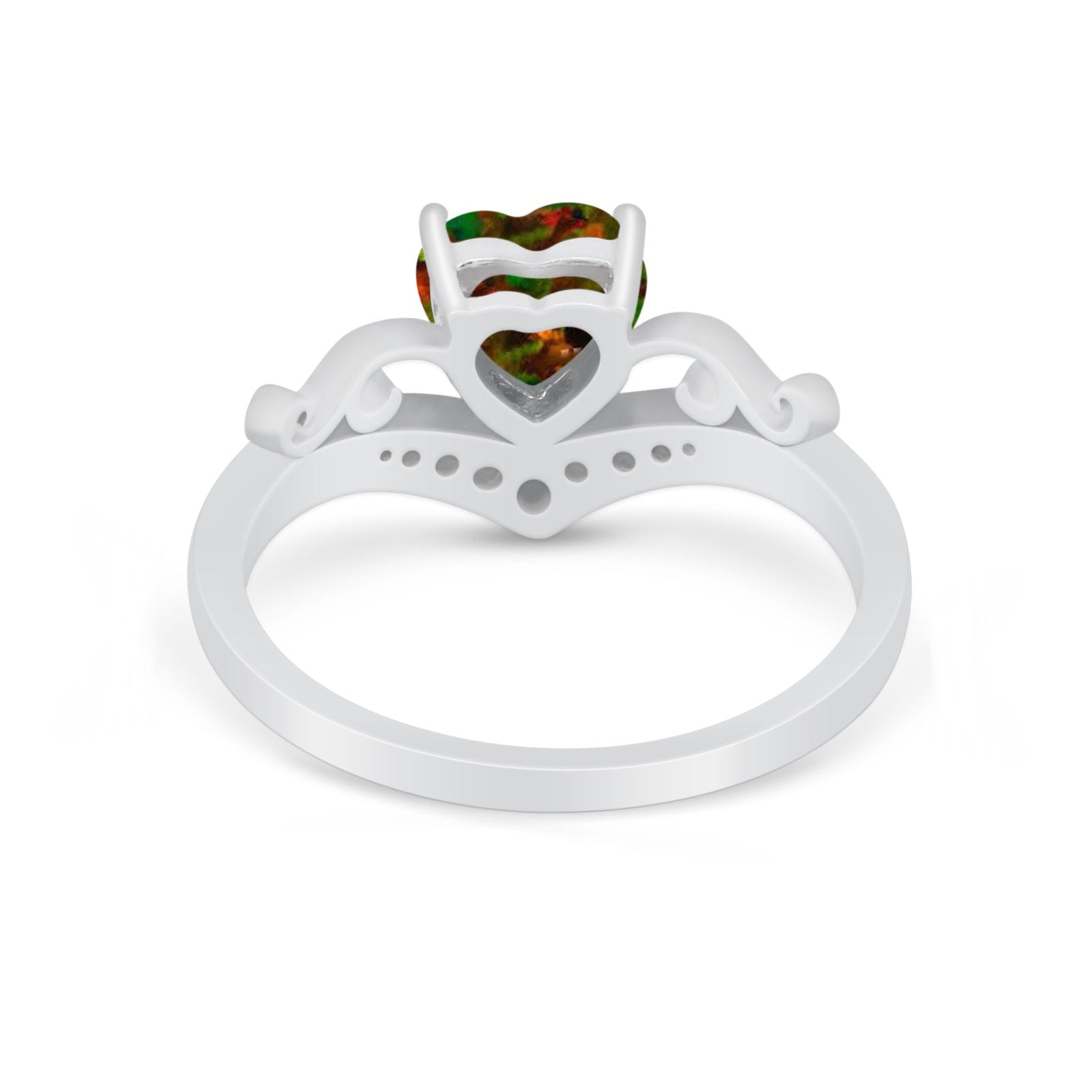 Heart Filigree Thumb Ring Round Simulated Cubic Zirconia 925 Sterling Silver