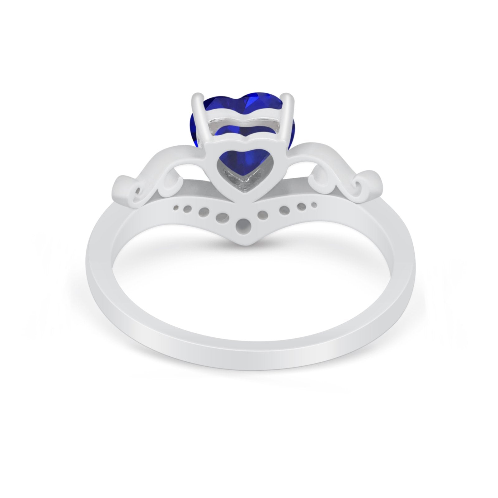 Heart Filigree Thumb Ring Round Simulated Cubic Zirconia 925 Sterling Silver