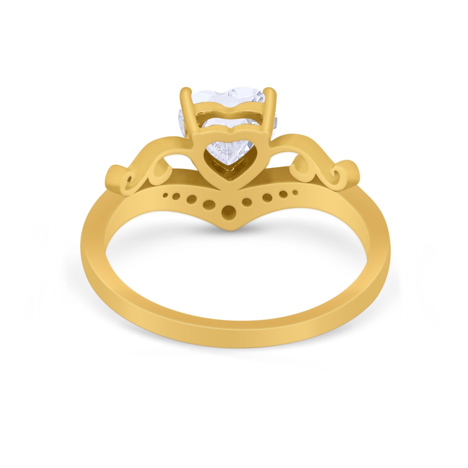 Heart Filigree Thumb Ring Round Simulated Cubic Zirconia 925 Sterling Silver