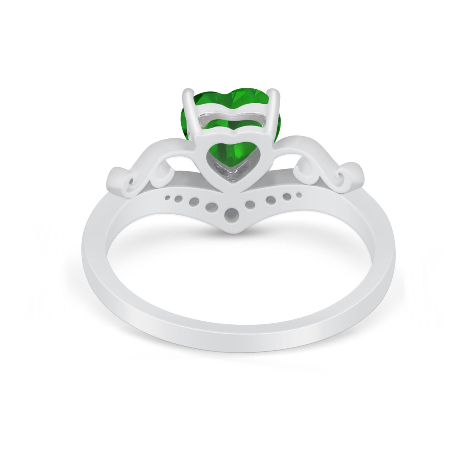 Heart Filigree Thumb Ring Round Simulated Cubic Zirconia 925 Sterling Silver