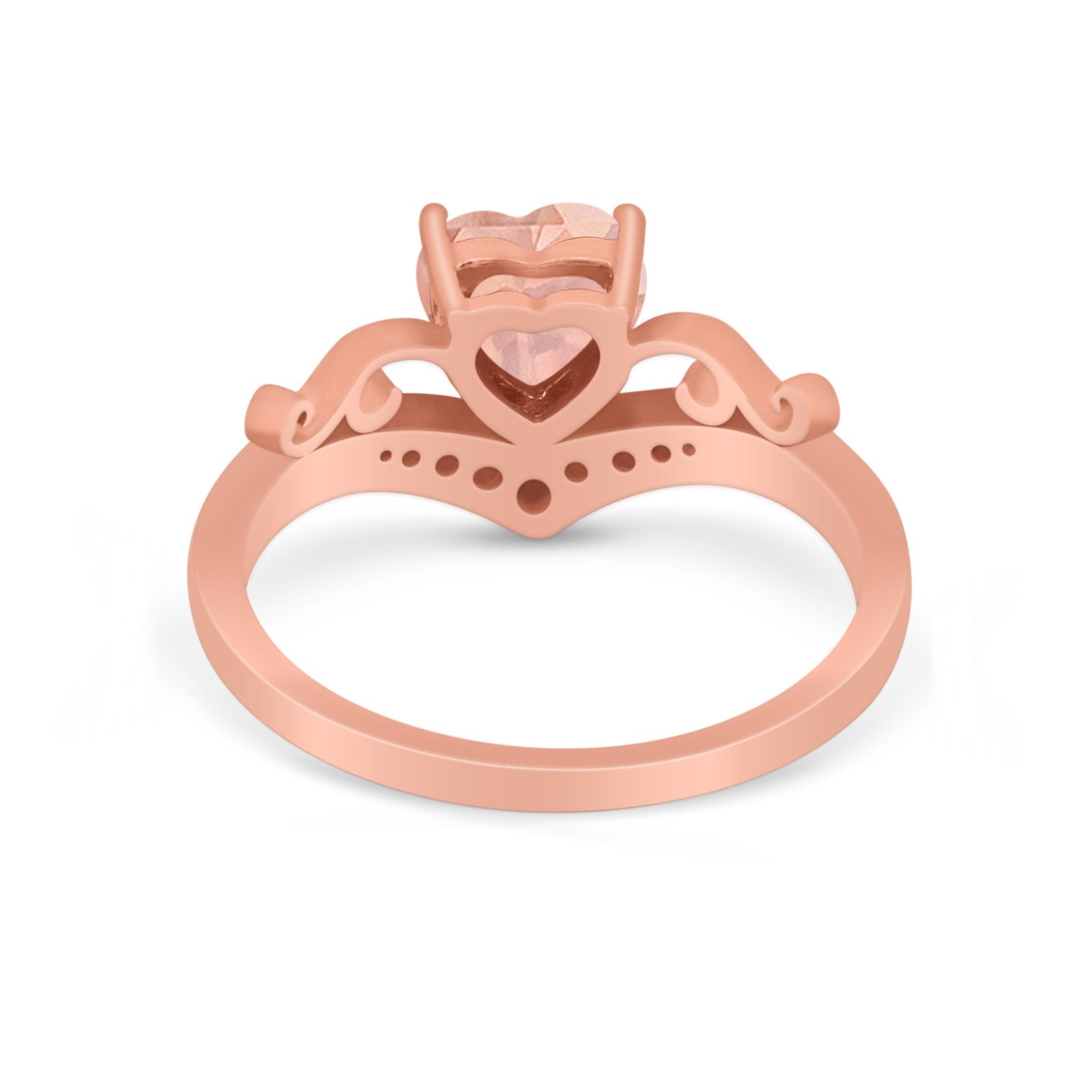 Heart Filigree Thumb Ring Round Simulated Cubic Zirconia 925 Sterling Silver