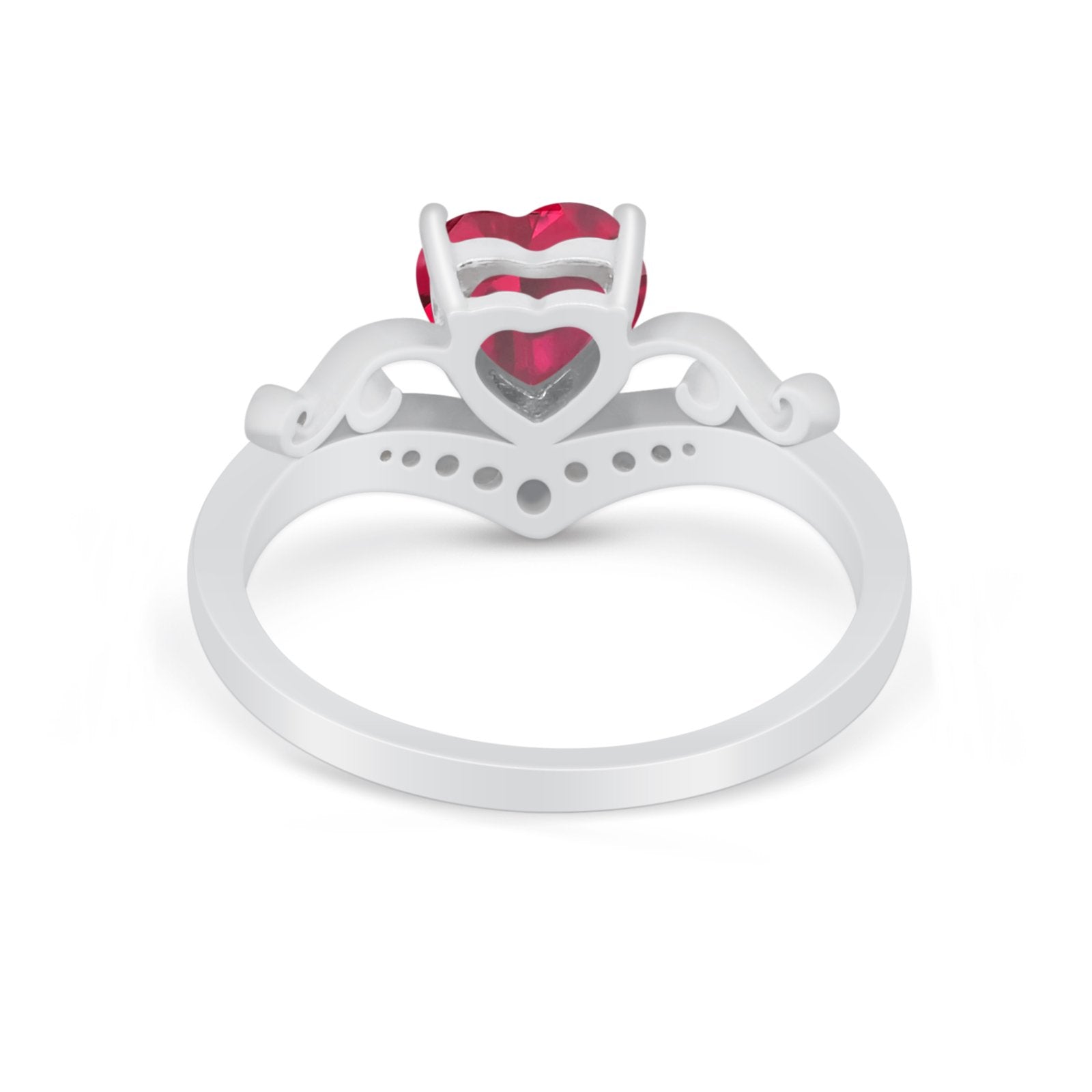 Heart Filigree Thumb Ring Round Simulated Cubic Zirconia 925 Sterling Silver