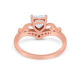 Heart Filigree Thumb Ring Round Simulated Cubic Zirconia 925 Sterling Silver