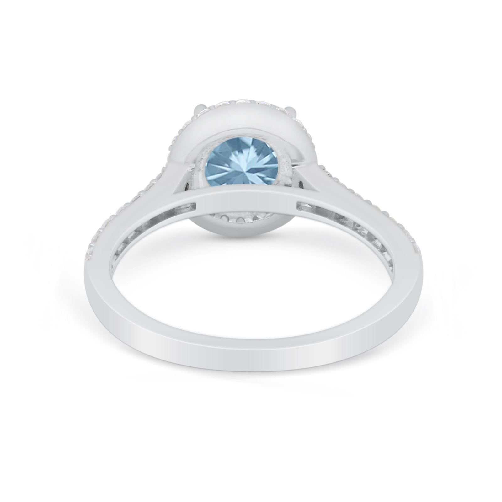 Accent Dazzling Wedding Ring Round Simulated Cubic Zirconia 925 Sterling Silver