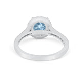 Accent Dazzling Wedding Ring Round Simulated Cubic Zirconia 925 Sterling Silver