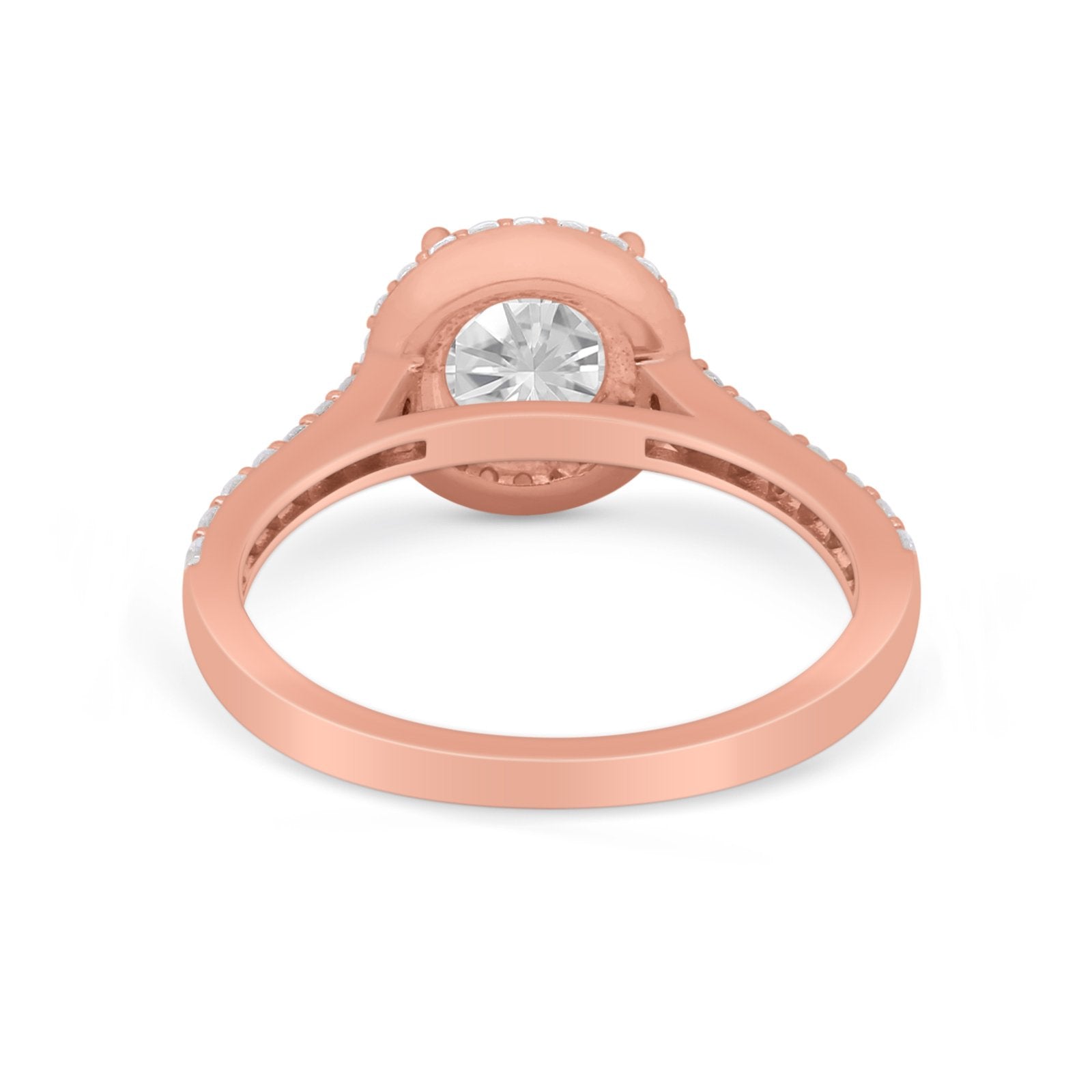 Accent Dazzling Wedding Ring Round Simulated Cubic Zirconia 925 Sterling Silver