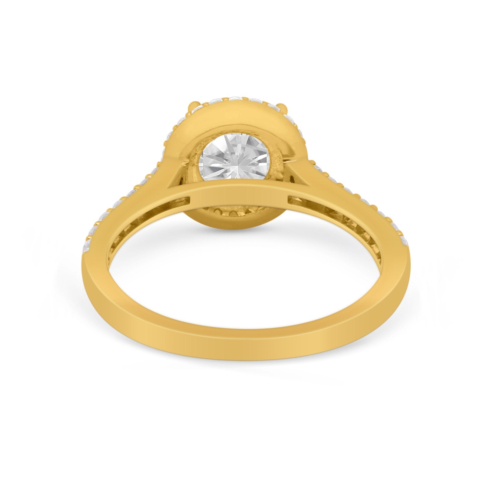 Accent Dazzling Wedding Ring Round Simulated Cubic Zirconia 925 Sterling Silver