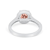 Accent Dazzling Wedding Ring Round Simulated Cubic Zirconia 925 Sterling Silver