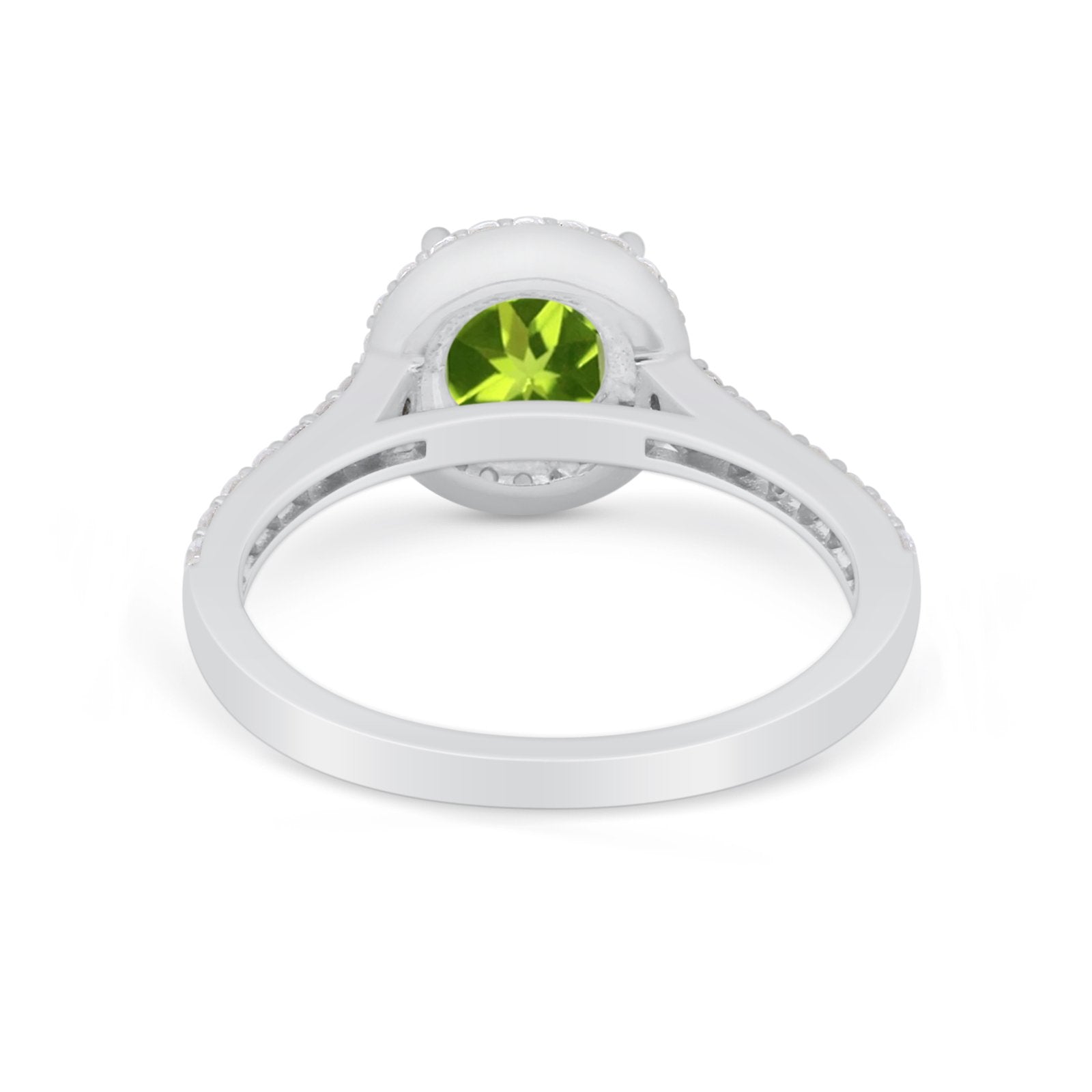 Accent Dazzling Wedding Ring Round Simulated Cubic Zirconia 925 Sterling Silver