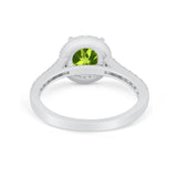 Accent Dazzling Wedding Ring Round Simulated Cubic Zirconia 925 Sterling Silver
