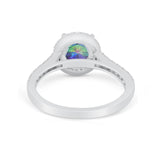 Accent Dazzling Wedding Ring Round Simulated Cubic Zirconia 925 Sterling Silver