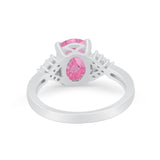 Art Deco Oval Wedding Ring Simulated Cubic Zirconia 925 Sterling Silver