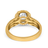 Halo Engagement Ring Accent Dazzling Simulated Cubic Zirconia 925 Sterling Silver