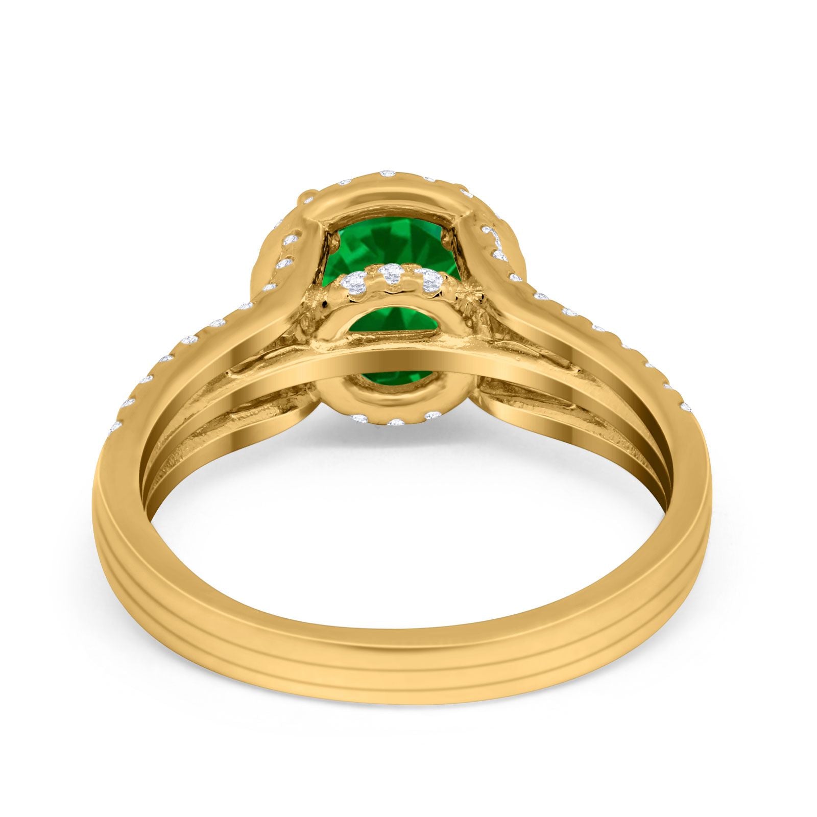 Halo Engagement Ring Accent Dazzling Simulated Cubic Zirconia 925 Sterling Silver