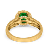 Halo Engagement Ring Accent Dazzling Simulated Cubic Zirconia 925 Sterling Silver