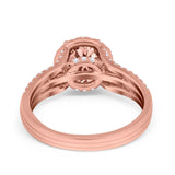 Halo Engagement Ring Accent Dazzling Simulated Cubic Zirconia 925 Sterling Silver