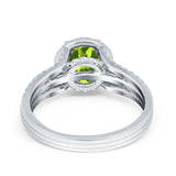 Halo Engagement Ring Accent Dazzling Simulated Cubic Zirconia 925 Sterling Silver