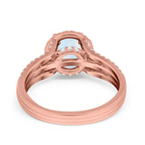 Halo Engagement Ring Accent Dazzling Simulated Cubic Zirconia 925 Sterling Silver