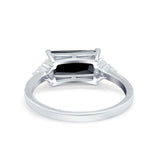 Sideways Fashion Ring Dainty Simulated Cubic Zirconia 925 Sterling Silver