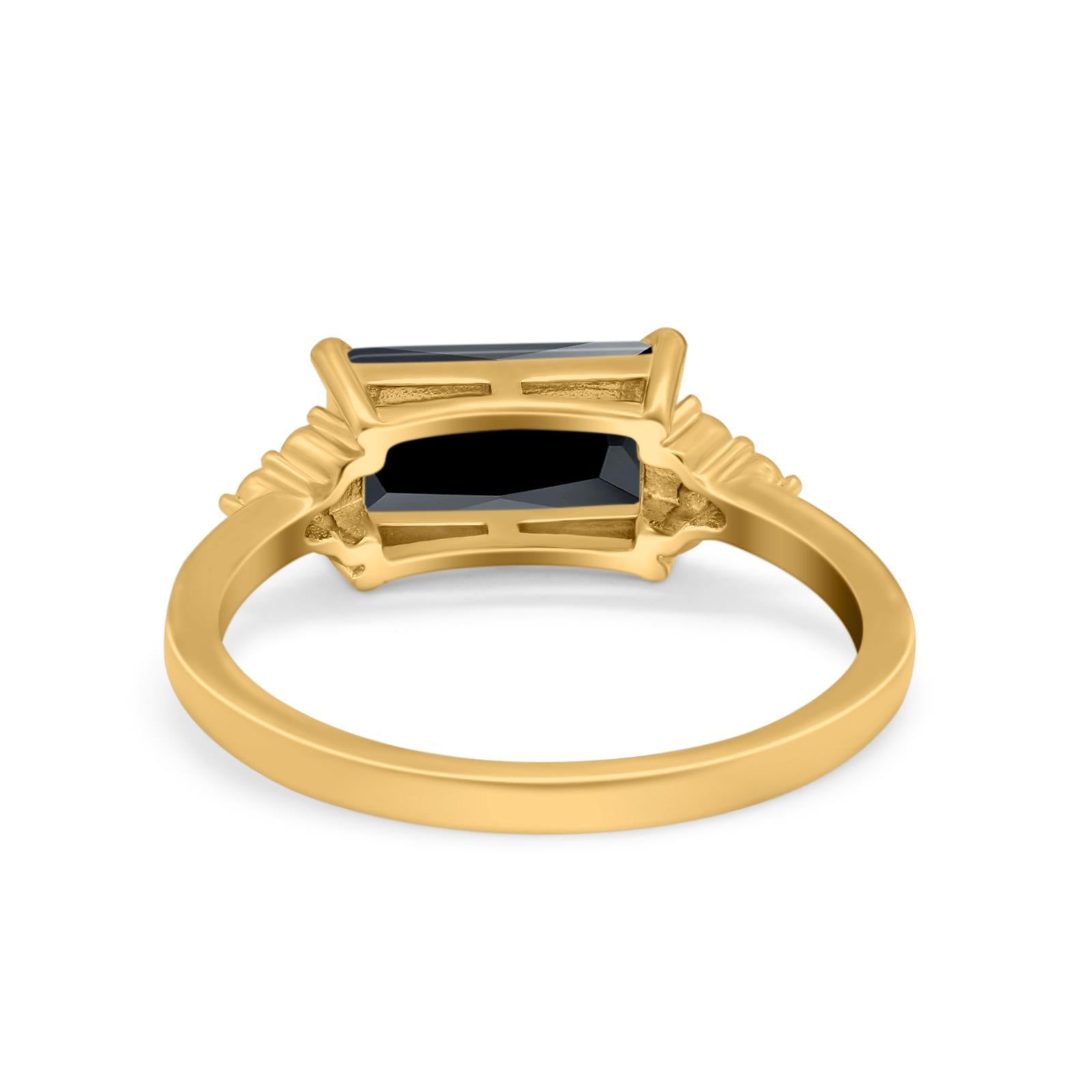 Sideways Fashion Ring Dainty Simulated Cubic Zirconia 925 Sterling Silver