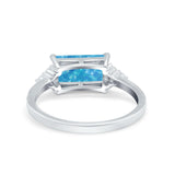 Sideways Fashion Ring Dainty Simulated Cubic Zirconia 925 Sterling Silver