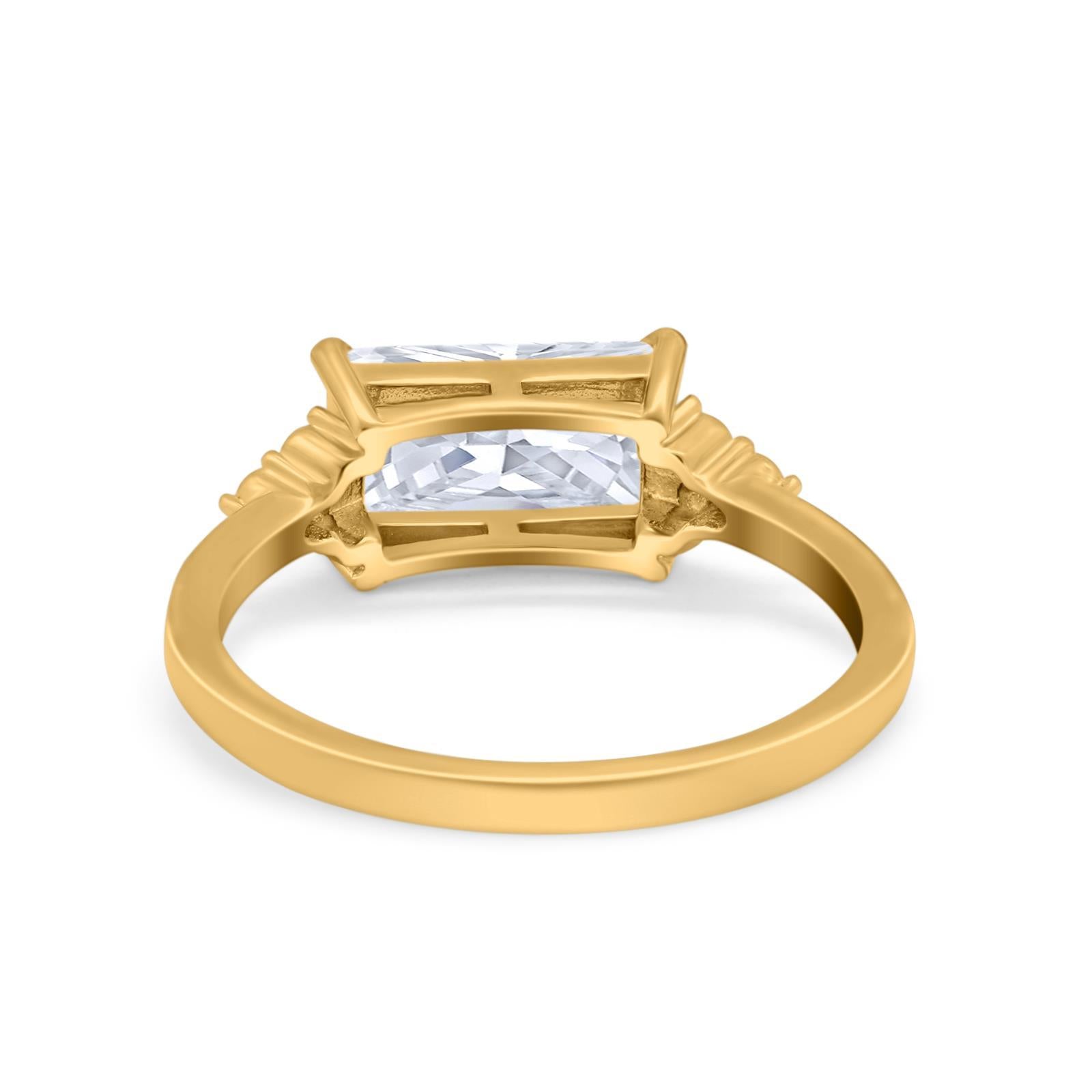 Sideways Fashion Ring Dainty Simulated Cubic Zirconia 925 Sterling Silver