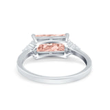 Sideways Fashion Ring Dainty Simulated Cubic Zirconia 925 Sterling Silver